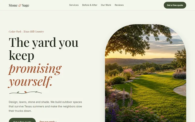 Stone Sage landscaping website